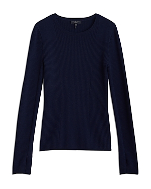 Rag & Bone Audrina Rib Sweater In Navy