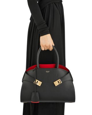 Small Hug Leather Top Handle Bag