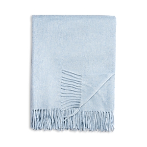 Amicale 100% Cashmere Throw In Light Blue