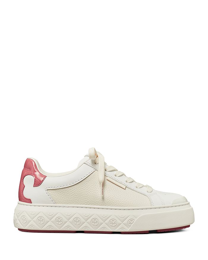 Shop Tory Burch Women's Ladybug Low Top Sneakers In Titanium White/washed Berry