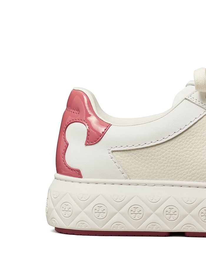 Shop Tory Burch Women's Ladybug Low Top Sneakers In Titanium White/washed Berry