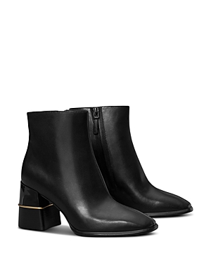 Tory Burch Leather Block-heel Ankle Boots In Perfect Black