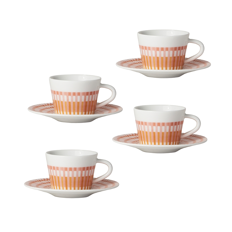 Bernardaud Terra Rosa Espresso Cup & Saucer, Set Of 4 In Multi