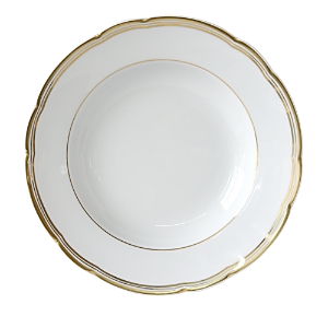 Bernardaud Pompadour Rim Soup Plate In White/gold