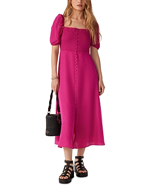 Shop Ba&sh Ba & Sh Sasha Smocked Dress In Fuchsia