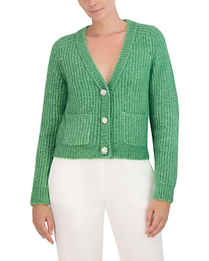 Bcbgmaxazria Long Sleeve Cardigan Sweater In Moss Green