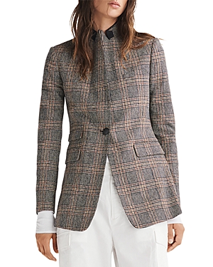 Rag & Bone Paloma Plaid Japanese Cotton Blazer In Black