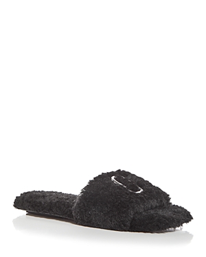 Shop Marc Jacobs Women's The J Marc Teddy Slide Sandals In Black