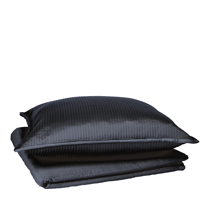 Ann Gish Linea Coverlet Set, Queen In Black