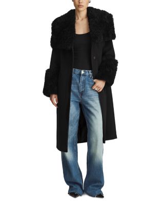 Athena Shearling Trim Coat