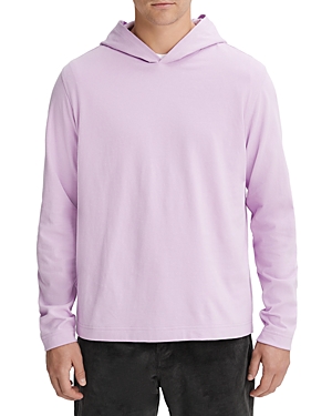 VINCE SUEDED JERSEY PULLOVER HOODIE