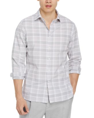 The Men's Store at Bloomingdale's Slim Fit Long Sleeve Button Front Shirt Navy Size M main image 1