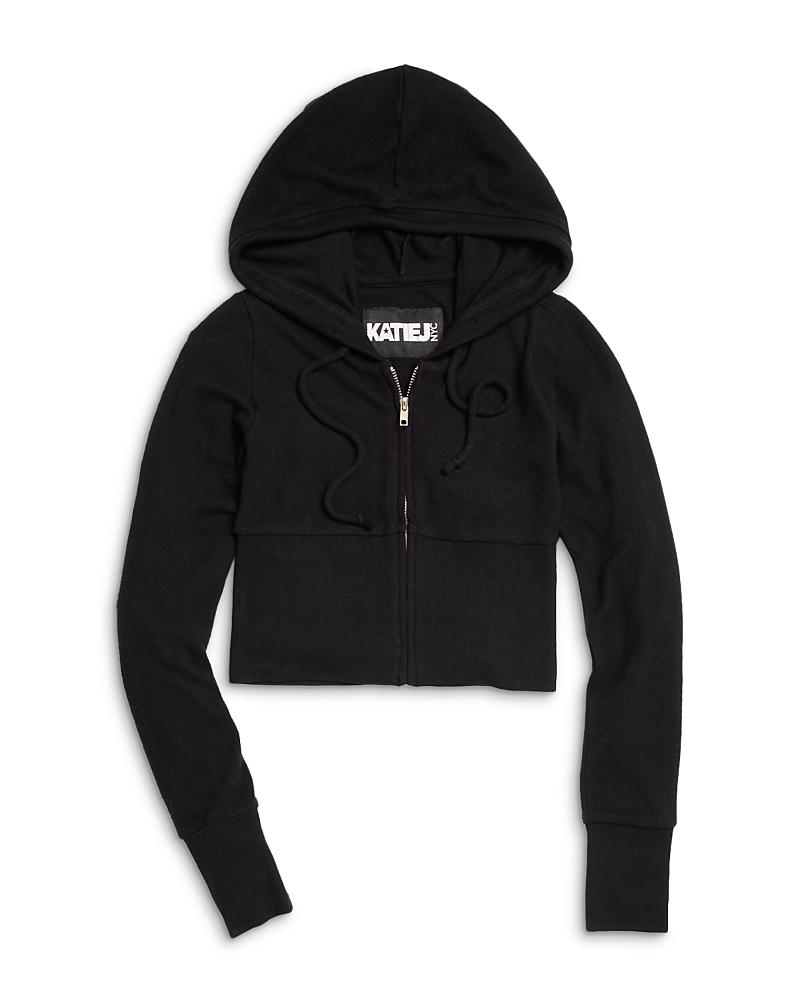 KATIEJNYC KATIEJNYC GIRLS' HACCI KNIT ZIP HOODIE - BIG KID