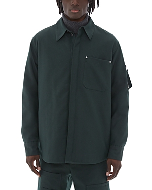 Shop Helmut Lang Yarn Dyed Jacket In Evergreen