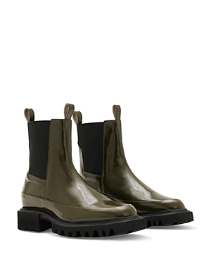 Shop Allsaints Women's Harlee Pull On Chelsea Boots In Bronze Green