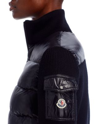 Padded Wool Puffer Cardigan