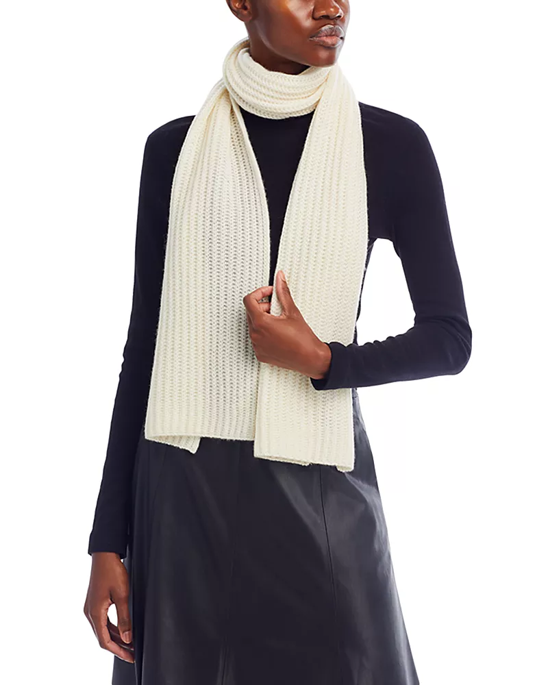 C by Bloomingdale's Cashmere Rib Knit Scarf - Exclusive