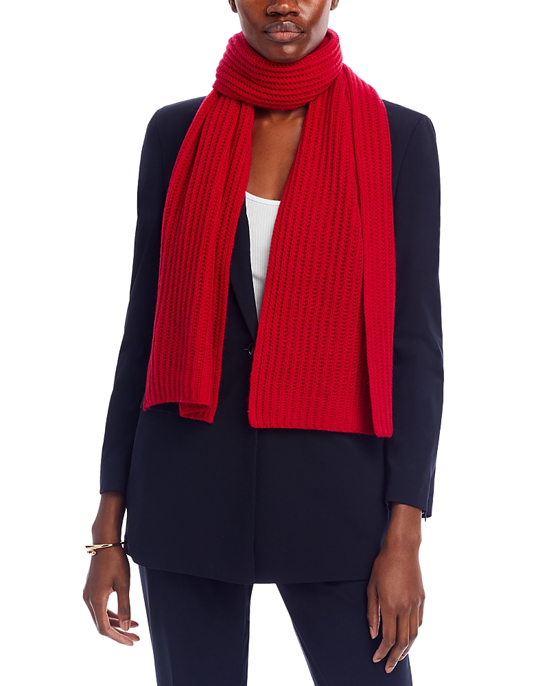 C By Bloomingdale's Cashmere Rib Knit Scarf - Exclusive In Red