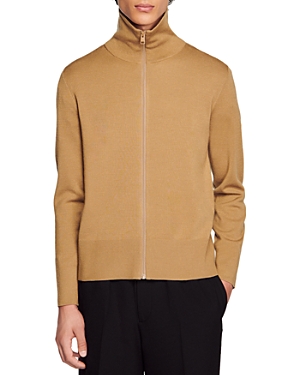 Sandro Zip Front Wool Cardigan