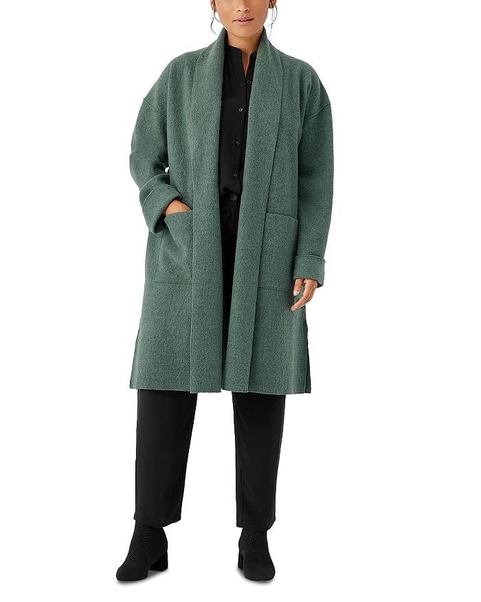 Eileen Fisher Boiled Wool Shawl Collar Coat | Bloomingdale's