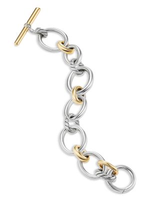 18K Yellow Gold & Sterling Silver DY Mercer Diamond Link Bracelet