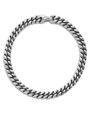 Men's Curb Chain Bracelet in Sterling Silver, 6mm
