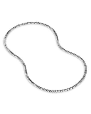 Men's Sterling Silver Chain Curb Link Necklace, 22"