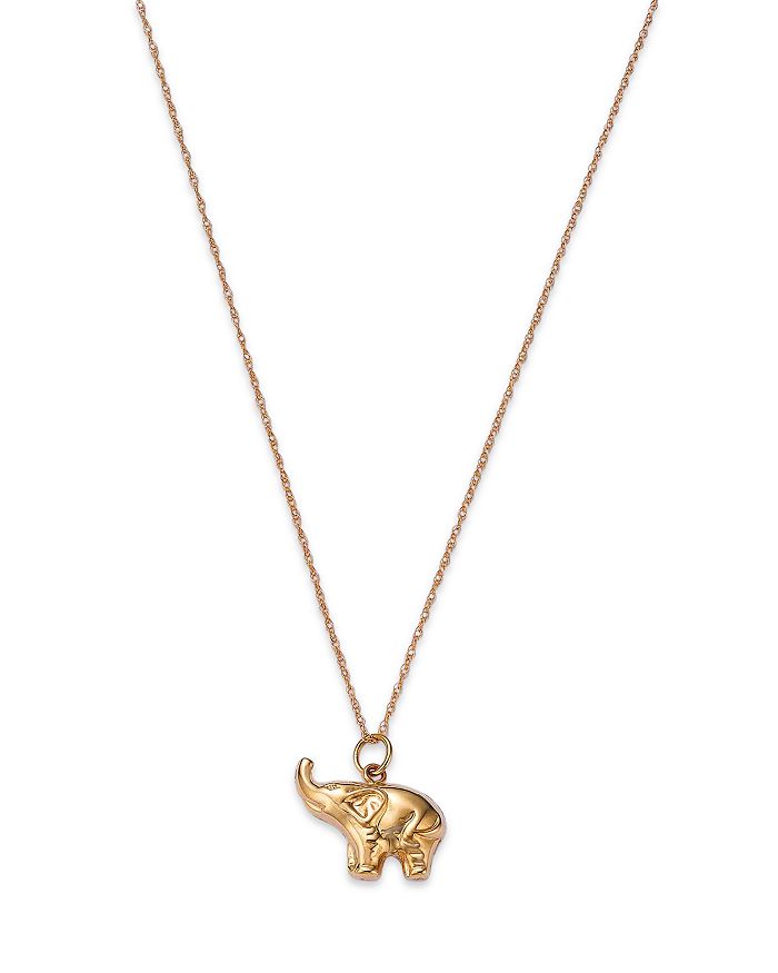 Bloomingdale's Baby Elephant Pendant Necklace in 14K Yellow Gold, 18
