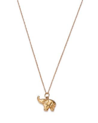 Bloomingdale's Baby Elephant Pendant Necklace in 14K Yellow Gold, 18 ...