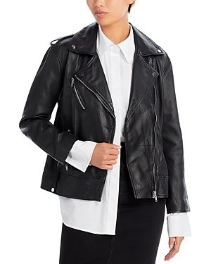 Aqua X Kerri Rosenthal Leather Moto Jacket - 100% Exclusive In Black