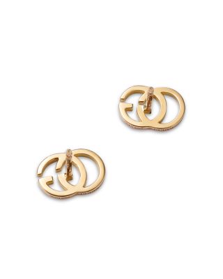 Gucci 18K Yellow Gold Running G Stud Earrings | Bloomingdale's