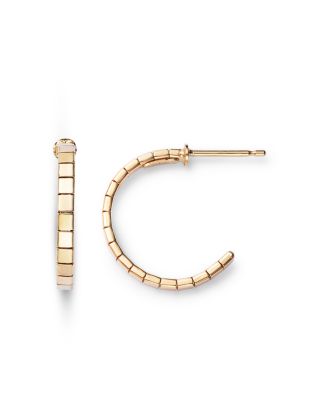 Segmented Small Hoop Earrings in 14K Yellow Gold , Italy Campaign