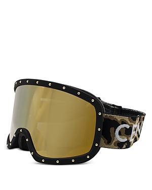 Shop Celine Ski Mask In Black/yellow Mirrored Solid