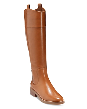 Shop Cole Haan Women's Hampshire Almond Toe Riding Boots In British Tan