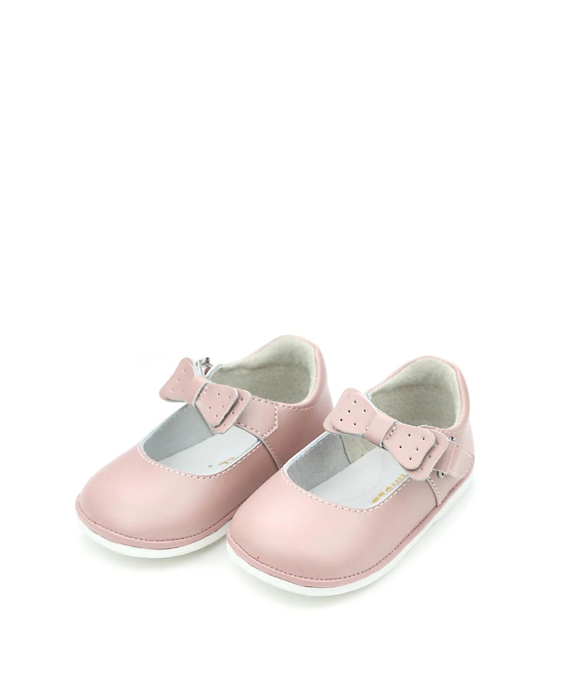 L'amour Shoes Angel Ava Bow Strap Mary Jane - Baby In Dark Pink