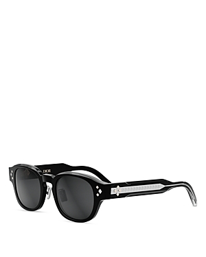 Dior Cd Diamond R2f Round Sunglasses, 51mm In Black