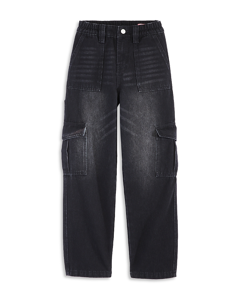 Blanknyc Girls' Hours Later Relaxed Fit Cargo Jeans - Big Kid In Washed Black