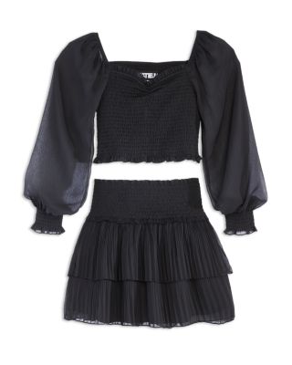 Girls' Chloe Sheer Sleeve Top and Chelsea Skirt Set - Big Kid