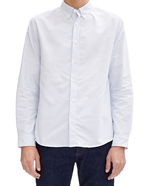 Apc Greg Chemise Button Down Long Sleeve Shirt In Blue