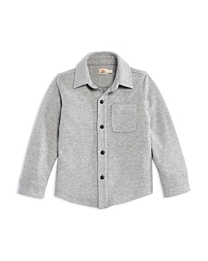 Faherty Boys' Legend Stretch Knit Relaxed Fit Button Down Jumper Shirt - Little Kid, Big Kid In Fossil Grey