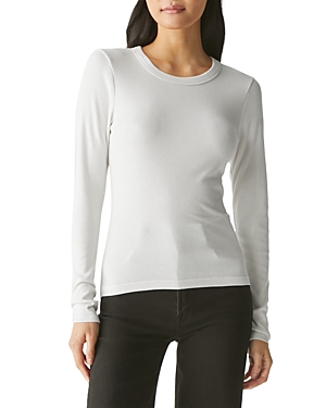 Shop Michael Stars Zola Crewneck Tee In Chalk