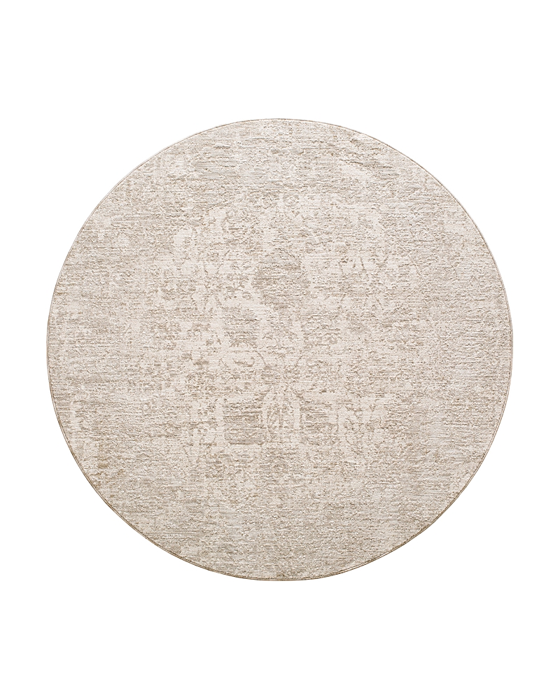 Surya Masterpiece High-low Mpc-2300 5'3" X 5'3" Round Area Rug In Light/grey