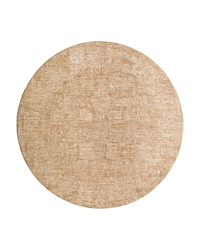 Surya Masterpiece High-low Mpc-2300 5'3" X 5'3" Round Area Rug In Tan/beige