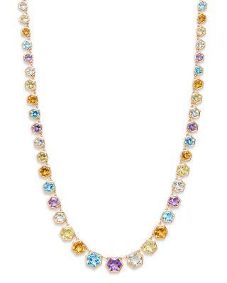 Bloomingdale's Fine Collection - Multi Gemstone Hexagon Collar Necklace in 14K Yellow Gold, 16"