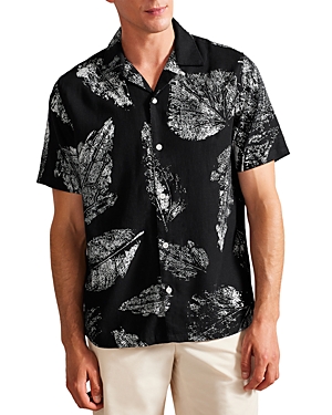 TED BAKER RIALTO PHOTOGRAPHIC LEAF RELAXED FIT SHIRT