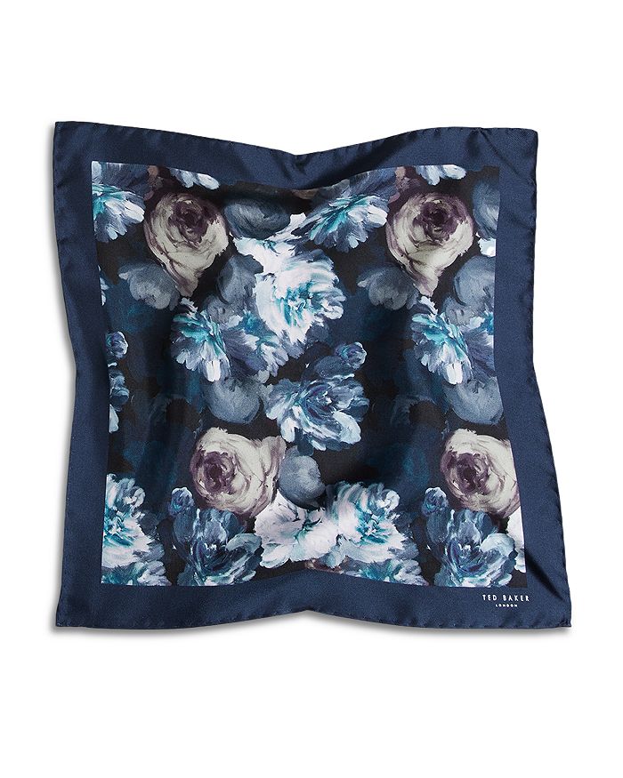 Ted Baker - Painted Floral Silk Pocket Square