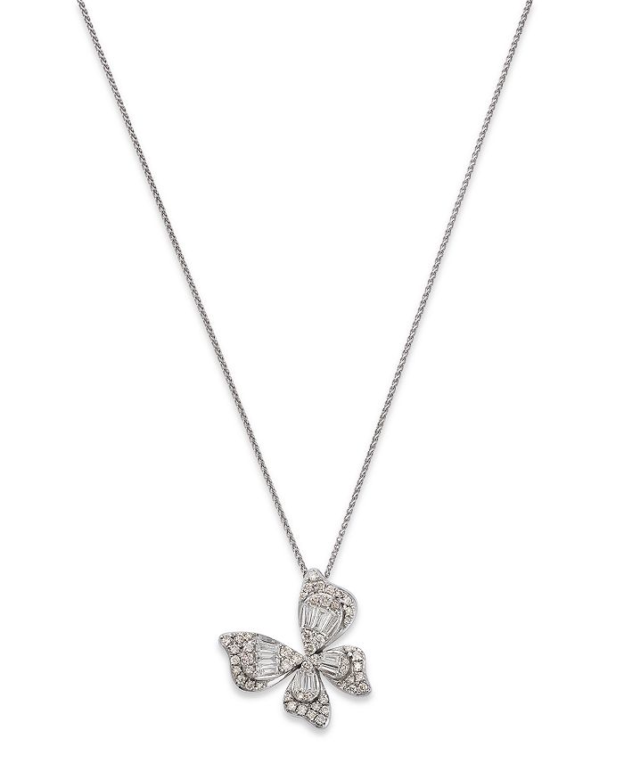 Bloomingdale's Diamond Butterfly Pendant Necklace in 14K White Gold, 0.