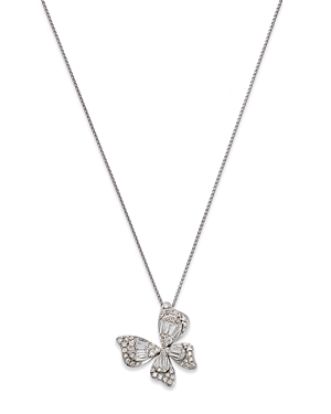 Bloomingdale's Diamond Butterfly Pendant Necklace In 14k White Gold, 0.55 Ct. T.w.