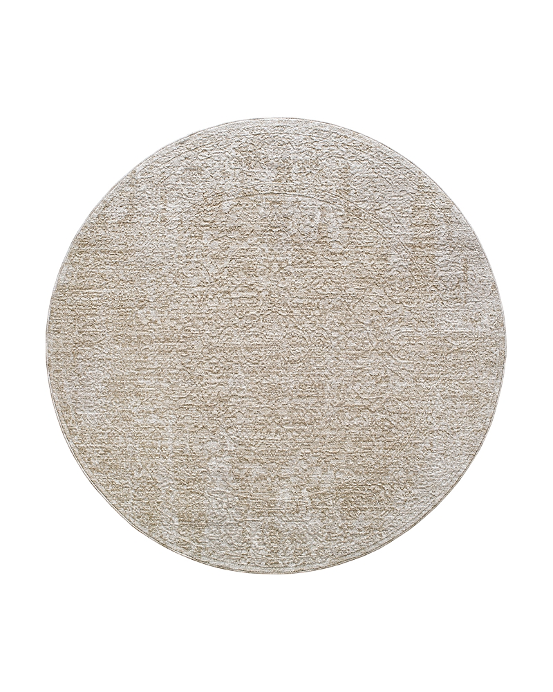 Surya Masterpiece High-low Mpc-2318 5'3" X 5'3" Round Area Rug In Brown/taupe
