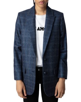 VIVA HEART ドット柄 Vネックジャケット 40 Zadig & Voltaire Viva Car Shimmer Blazer | Bloomingdale's